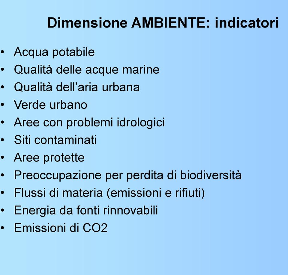 contaminati Aree protette Preoccupazione per perdita di biodiversità