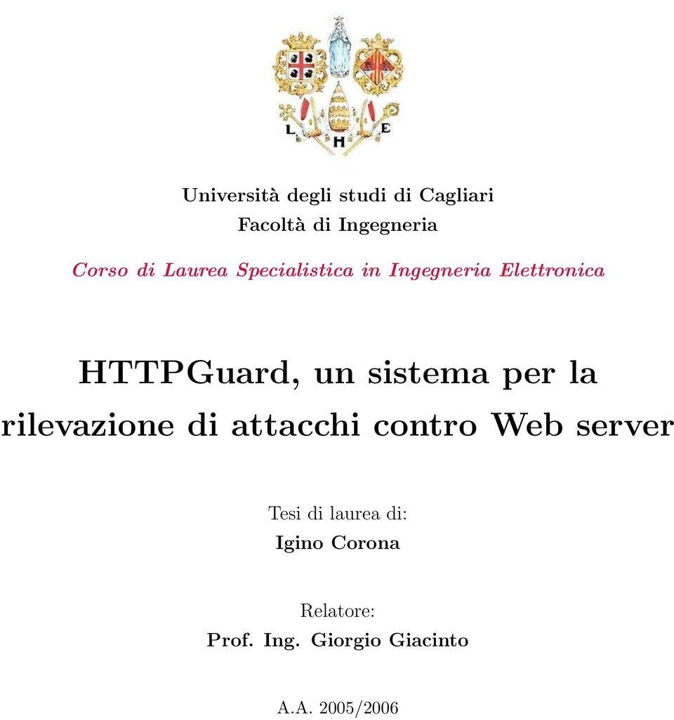 sistema per la rilevazione di attacchi contro Web server Tesi di