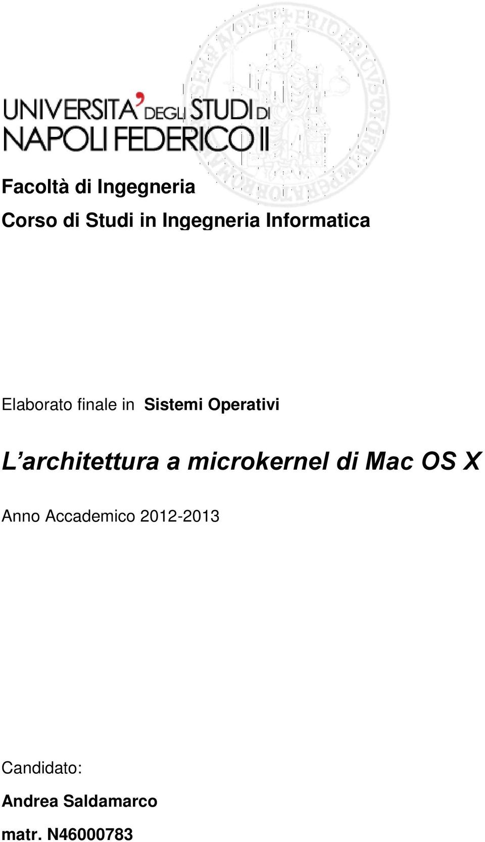 architettura a microkernel di Mac OS X Anno