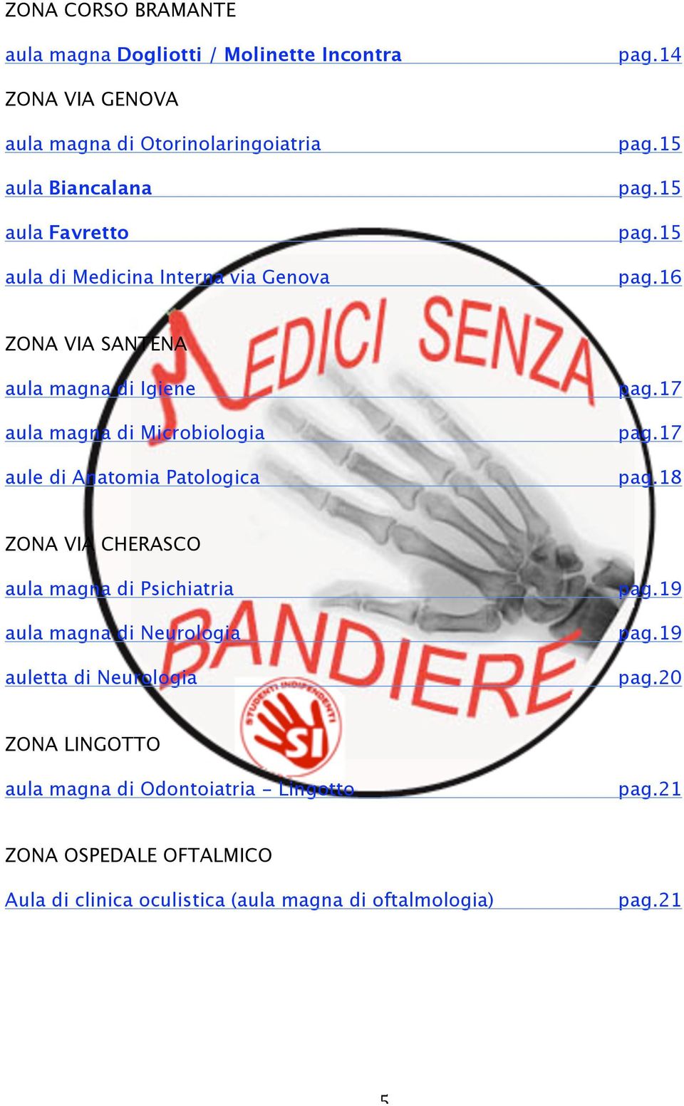 15 pag.15 pag.16 ZONA VIA SANTENA aula magna di Igiene aula magna di Microbiologia aule di Anatomia Patologica pag.17 pag.