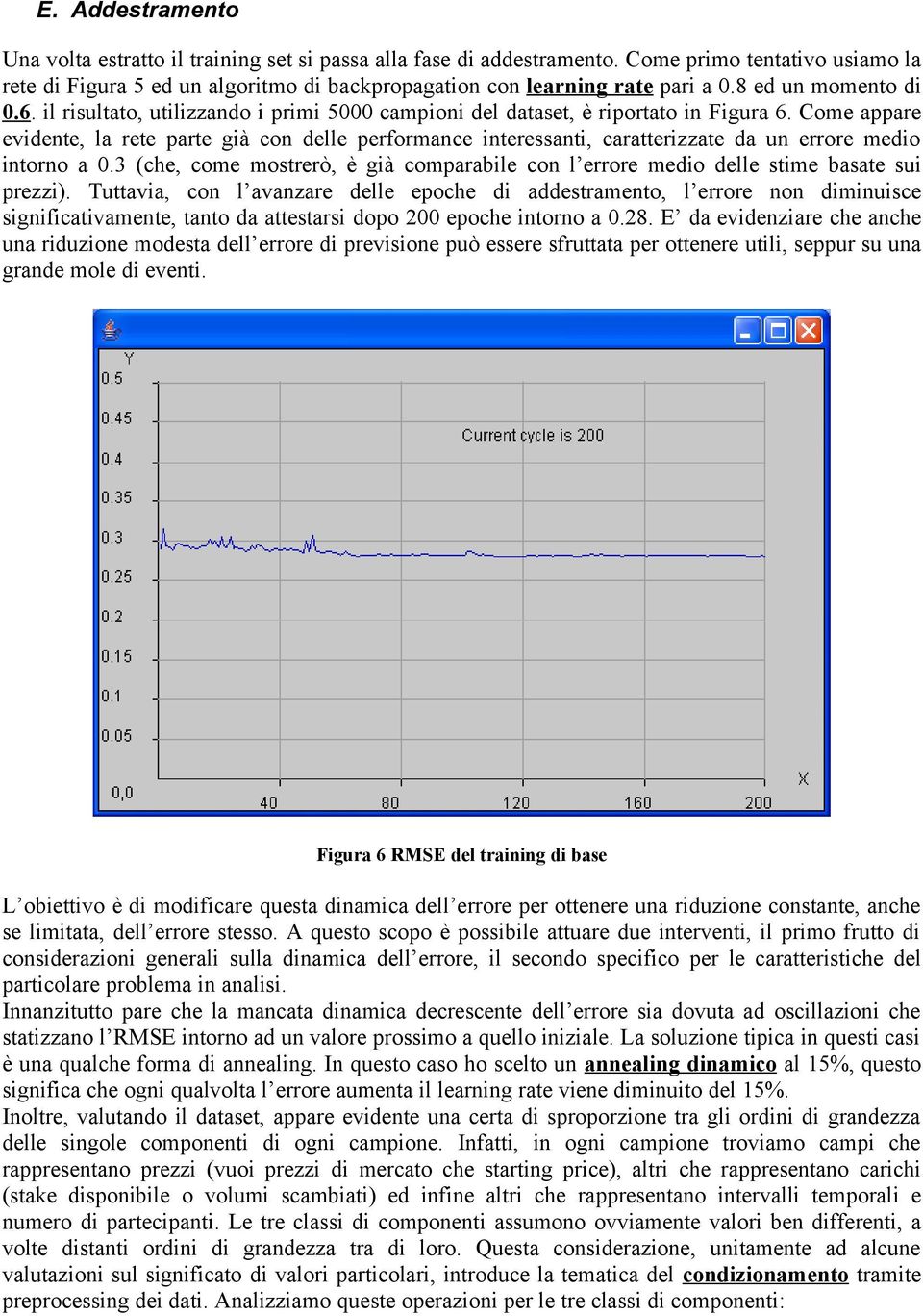 Come appare evidente, la rete parte già con delle performance interessanti, caratterizzate da un errore medio intorno a 0.