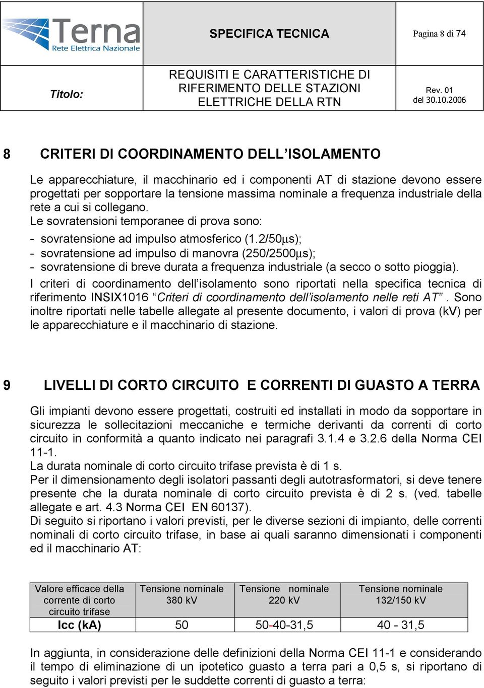 2/50µs); - sovratensione ad impulso di manovra (250/2500µs); - sovratensione di breve durata a frequenza industriale (a secco o sotto pioggia).