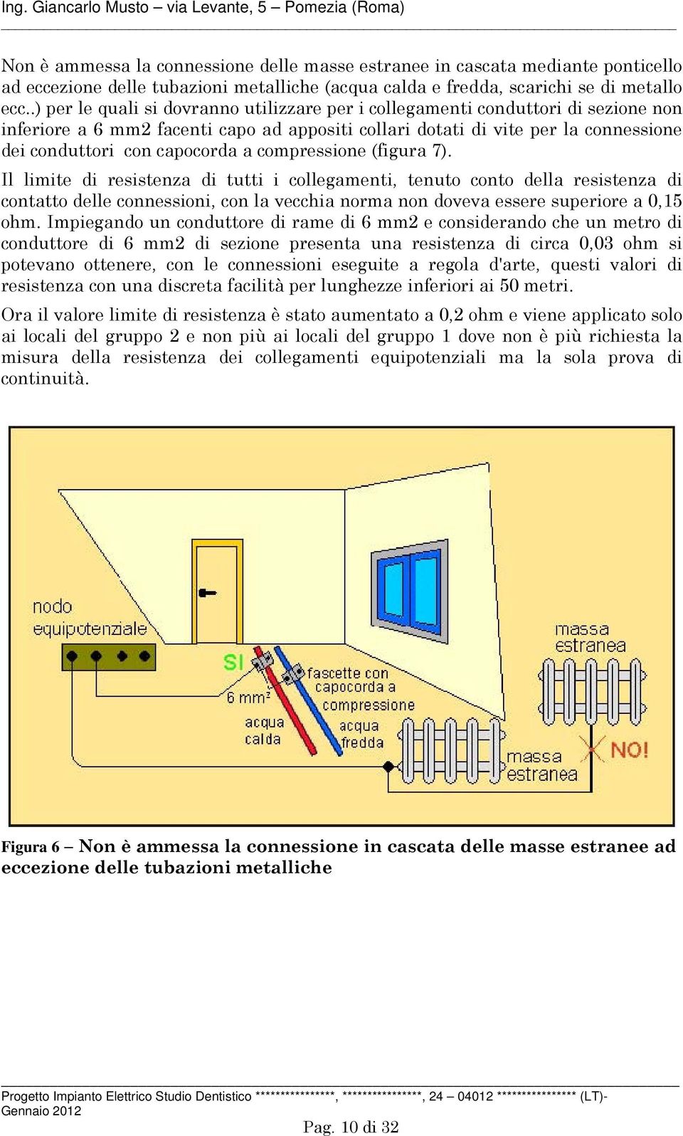 compressione (figura 7). Il limite di resistenza di tutti i collegamenti, tenuto conto della resistenza di contatto delle connessioni, con la vecchia norma non doveva essere superiore a 0,15 ohm.