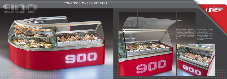 vetro Modular display cabinets for pastry, ice cream, deli, bread and pizza.