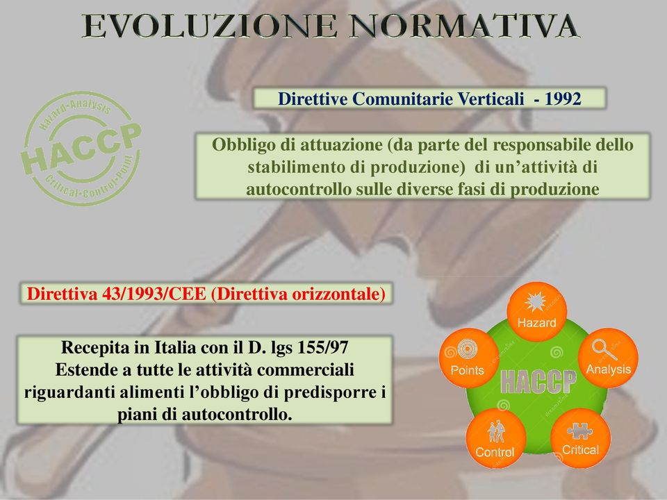 Direttiva 43/1993/CEE (Direttiva orizzontale) Recepita in Italia con il D.