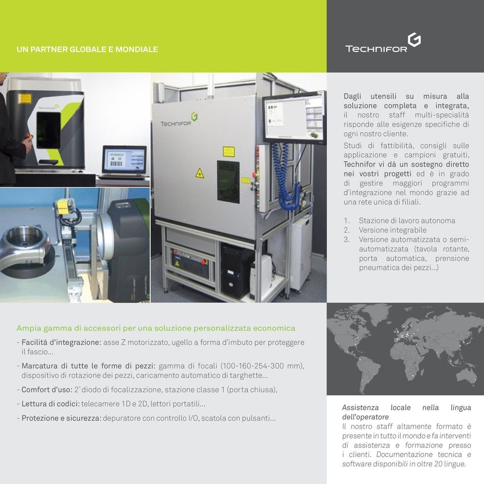 grazie ad una rete unica di filiali. 1. Stazione di lavoro autonoma 2. Versione integrabile 3.