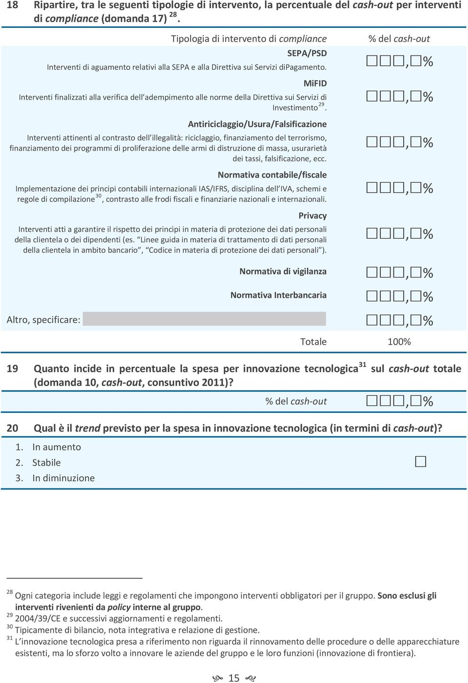 MiFID Interventi finalizzati alla verifica dell adempimento alle norme della Direttiva sui Servizi di Investimento 29.