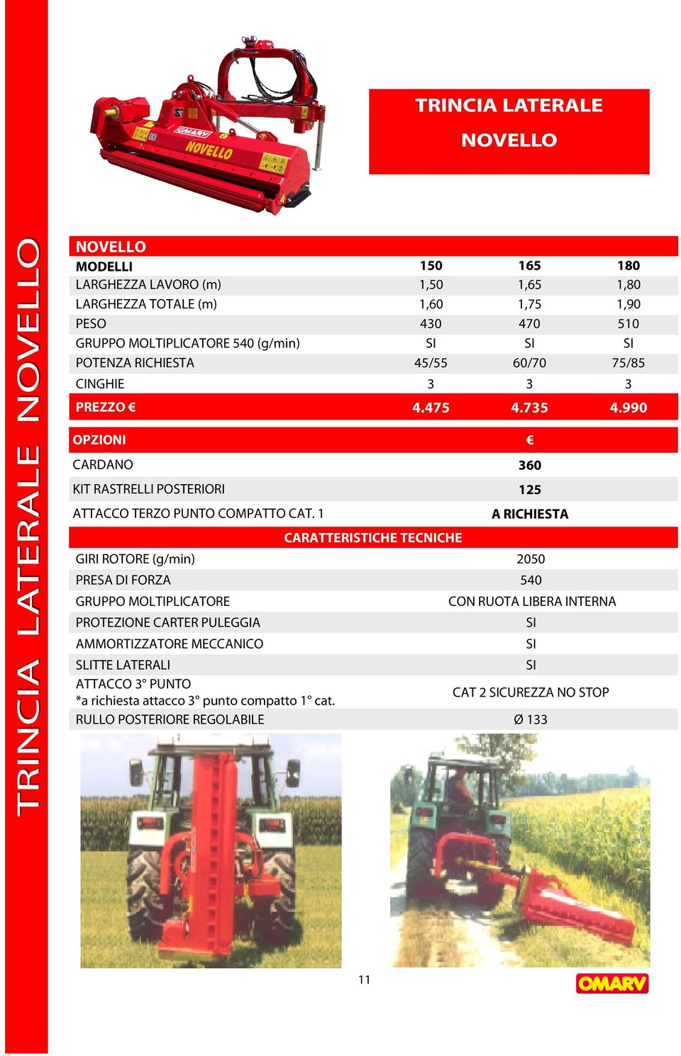 990 OPZIONI CARDANO 360 KIT RASTRELLI POSTERIORI 125 ATTACCO TERZO PUNTO COMPATTO CAT.