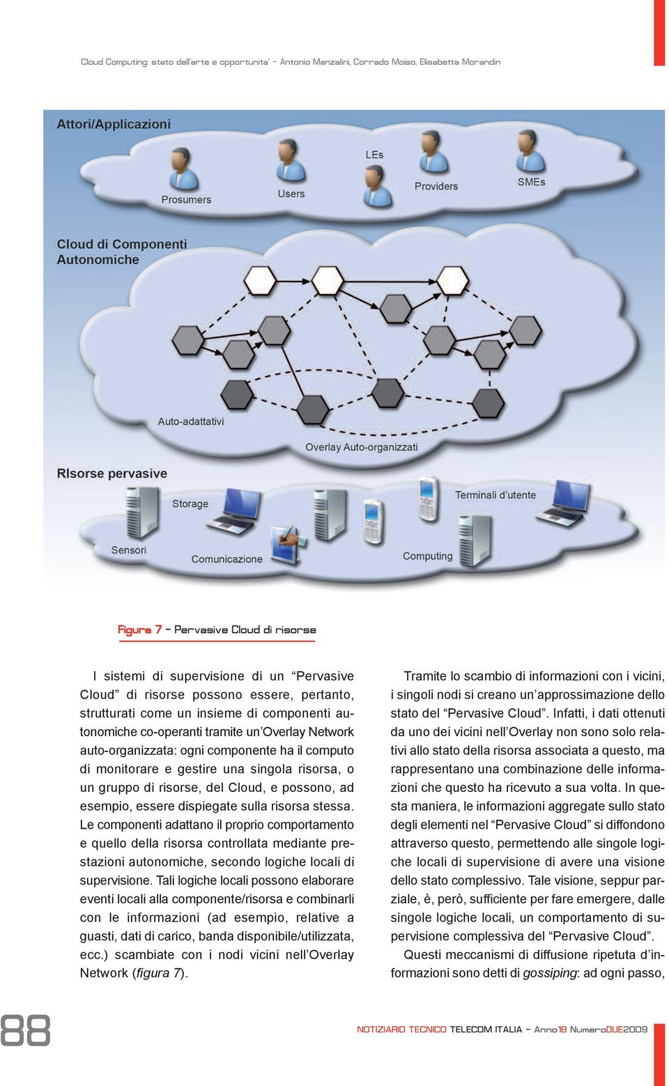 stessa. Le componenti adattano il proprio comportamento e quello della risorsa controllata mediante prestazioni autonomiche, secondo logiche locali di supervisione.