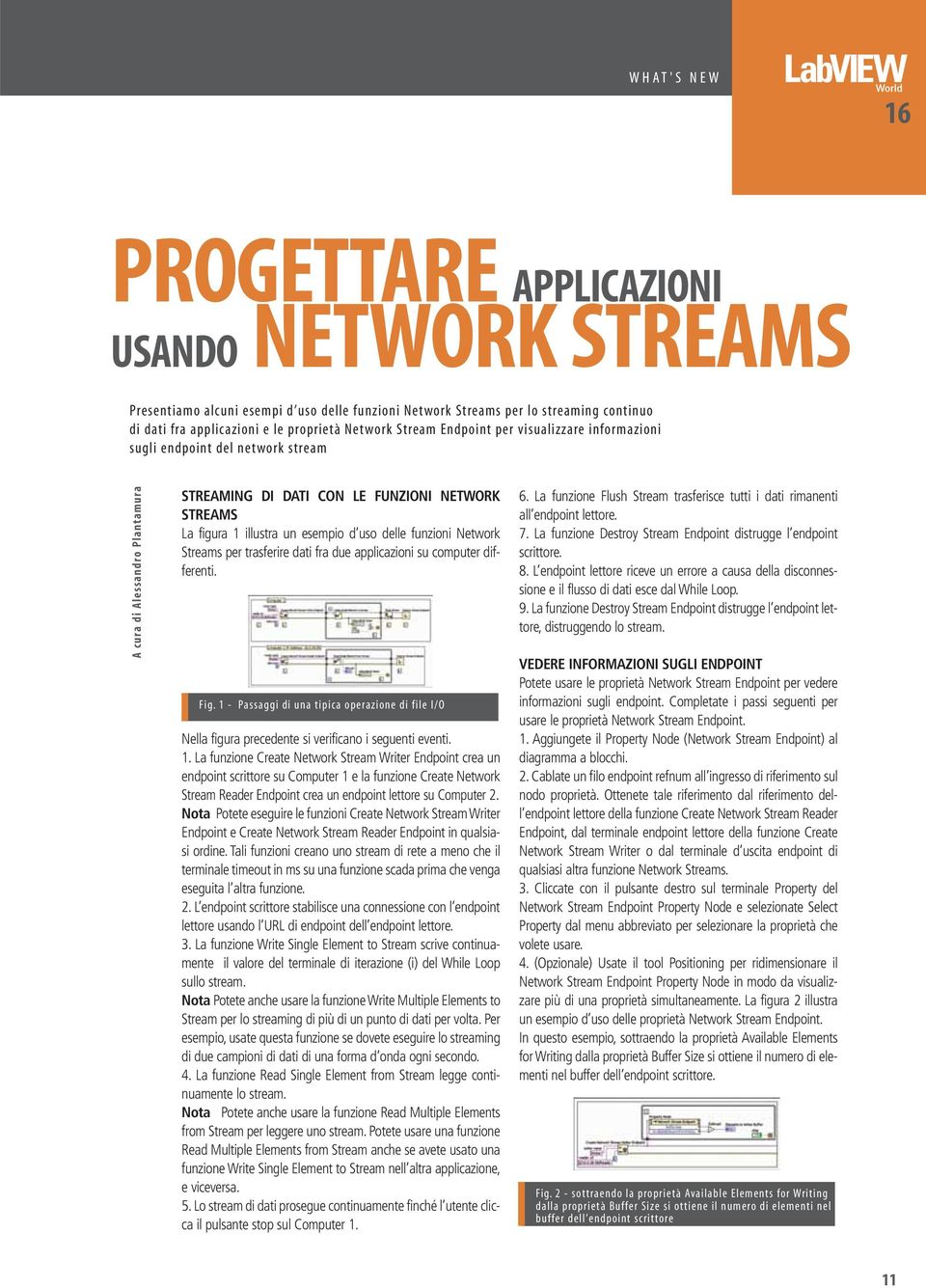 delle funzioni Network Streams per trasferire dati fra due applicazioni su computer differenti. Fig.