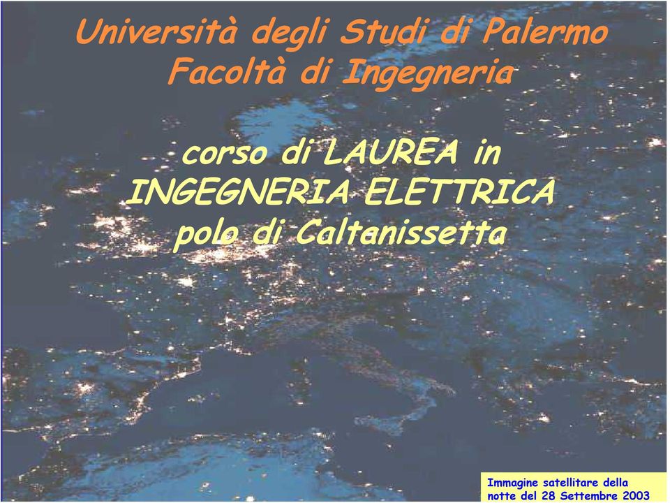 Palermo Facoltà di Ingegneria corso di