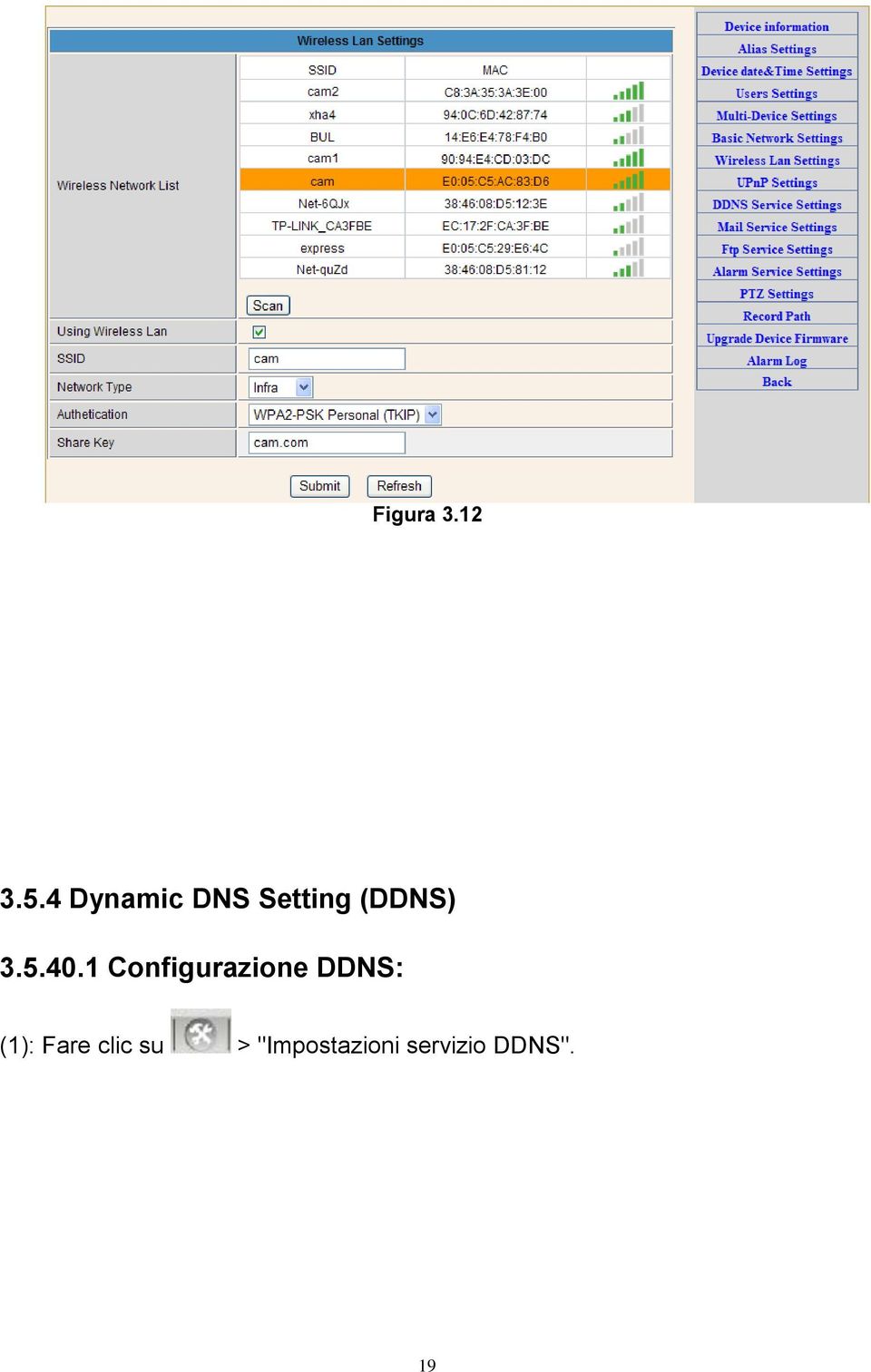 5.40.1 Configurazione DDNS: