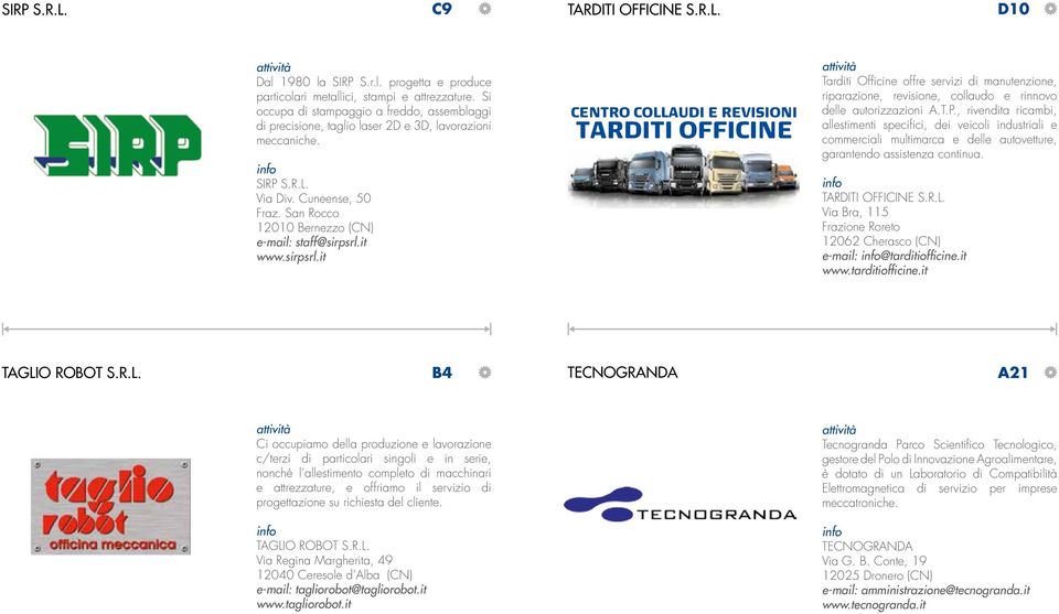 it www.sirpsrl.it Tarditi Officine offre servizi di manutenzione, riparazione, revisione, collaudo e rinnovo delle autorizzazioni A.T.P.