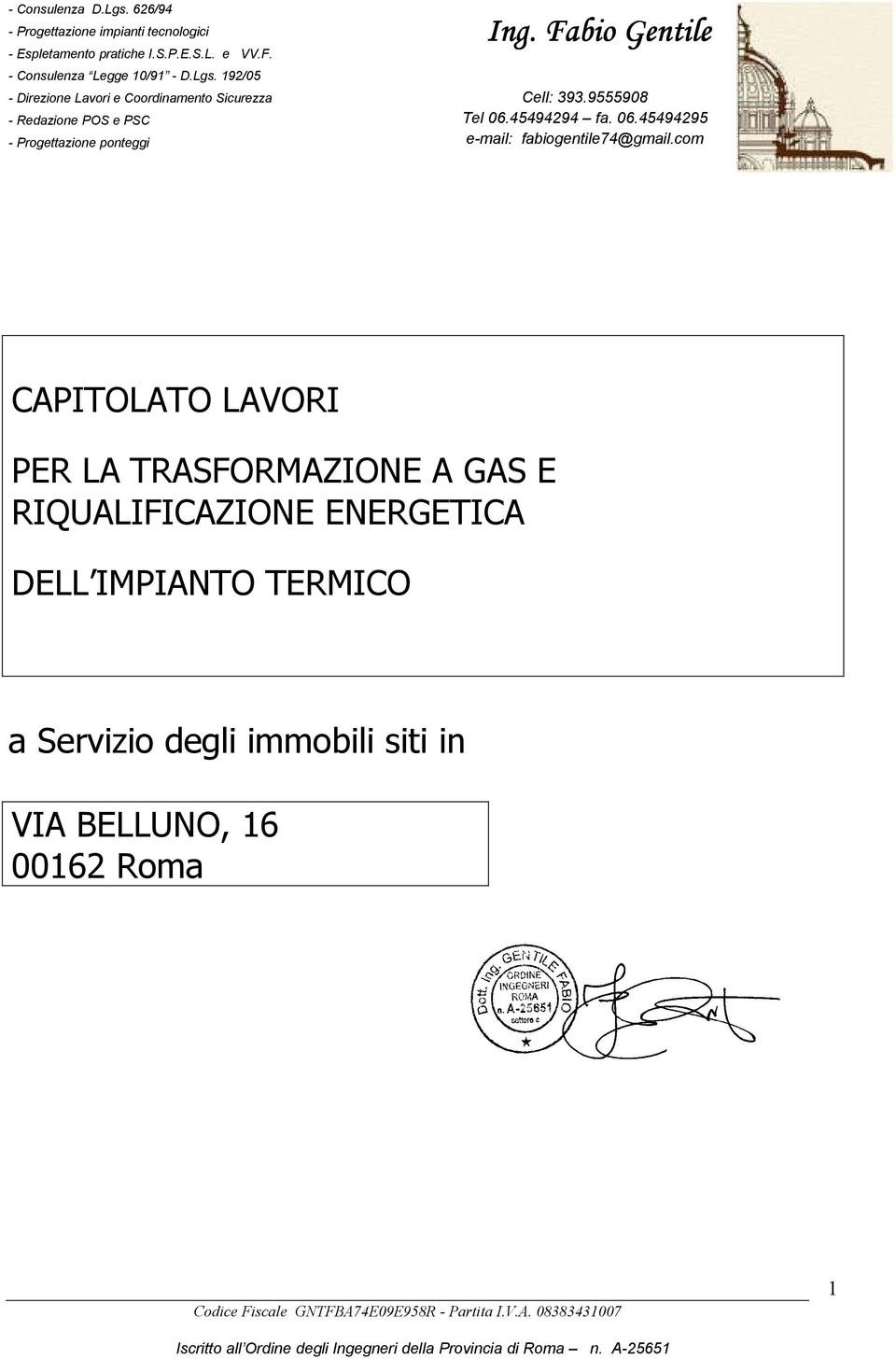 DELL IMPIANTO TERMICO a Servizio degli