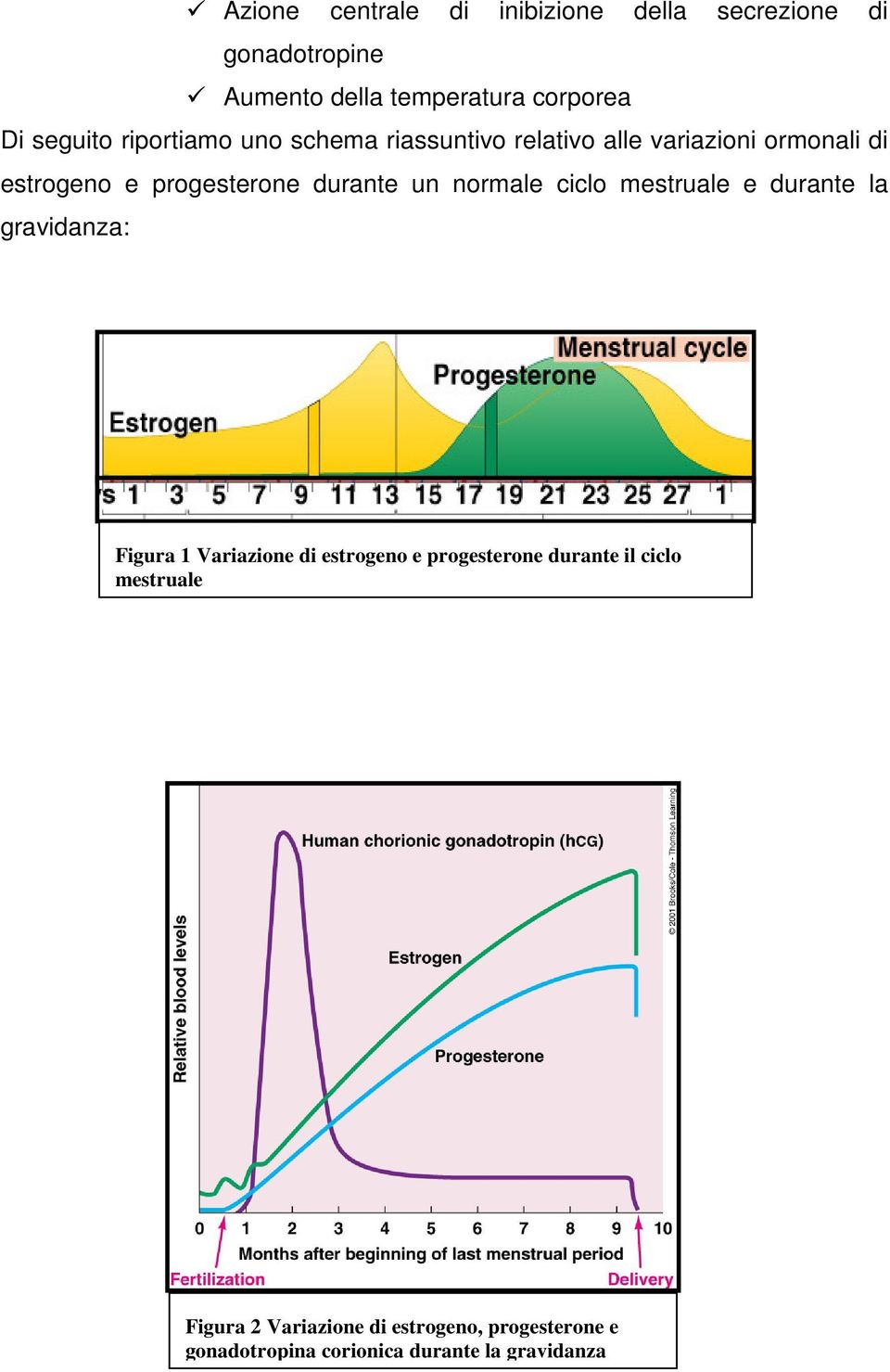 durante un normale ciclo mestruale e durante la gravidanza: Figura 1 Variazione di estrogeno e progesterone