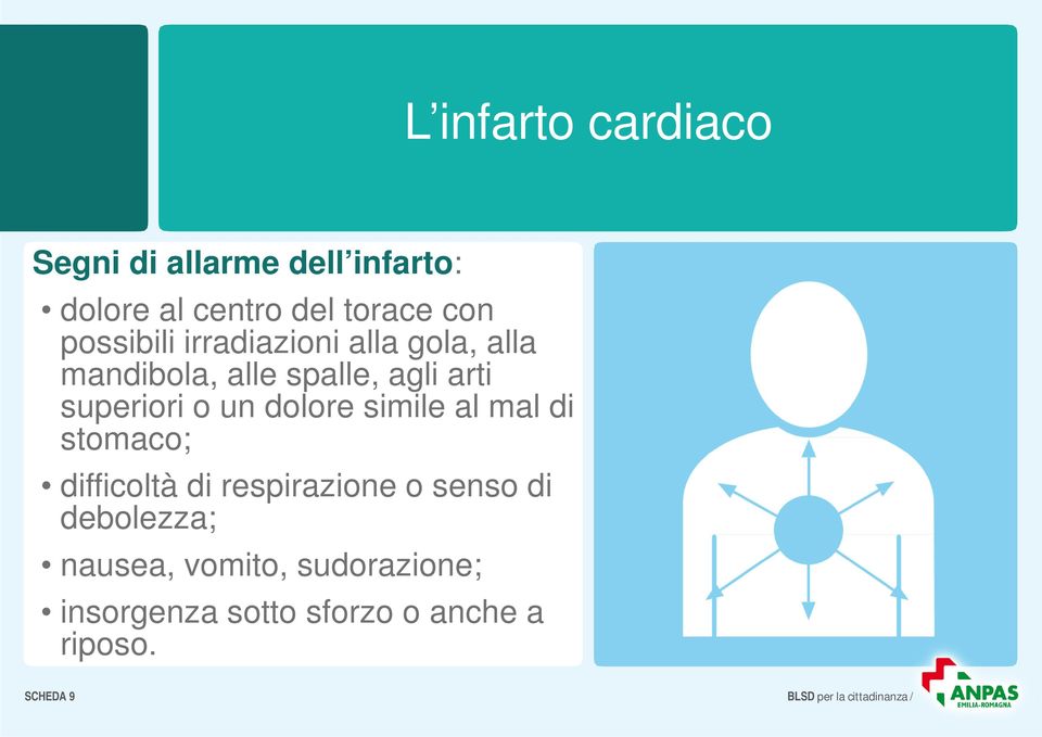 dolore simile al mal di stomaco; difficoltà di respirazione o senso di debolezza; nausea,