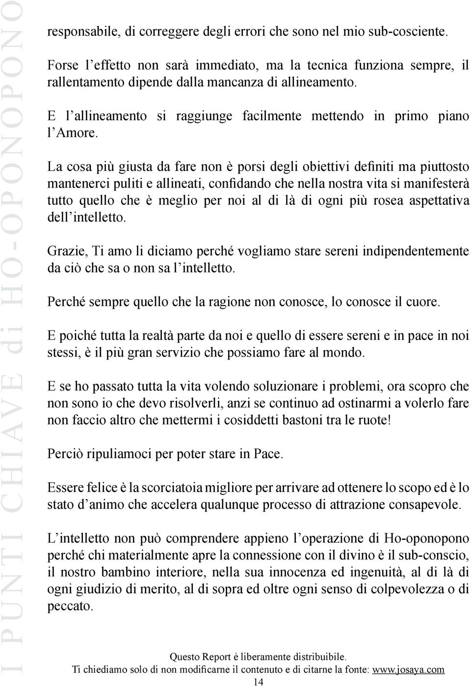 La cosa più giusta da fare non è porsi degli obiettivi definiti ma piuttosto mantenerci puliti e allineati, confidando che nella nostra vita si manifesterà tutto quello che è meglio per noi al di là