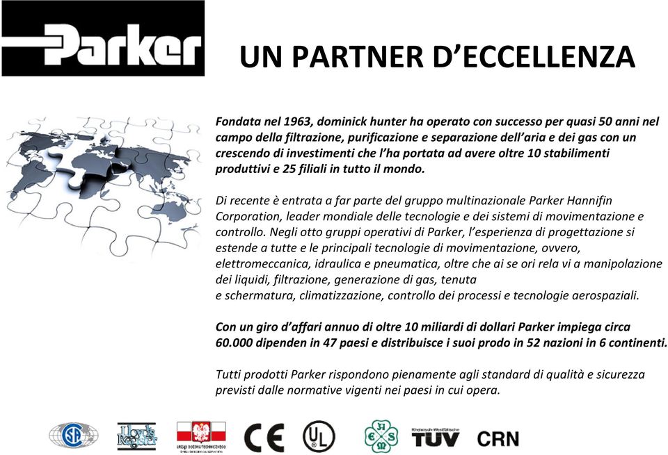 Di recente èentrata a far parte del gruppo multinazionale Parker Hannifin Corporation, leader mondiale delle tecnologie e dei sistemi di movimentazione e controllo.