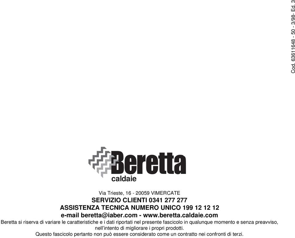 e-mail beretta@iaber.com - www.beretta.caldaie.