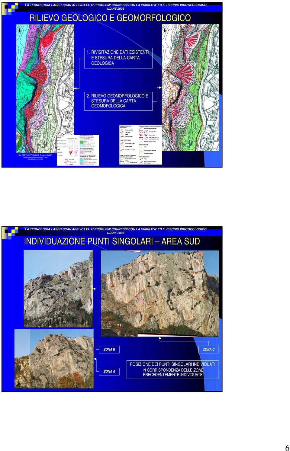 Geologico della Provincia di Trento RIDISEGNATA E RIVISTA INDIVIDUAZIONE PUNTI SINGOLARI AREA SUD ZONA B