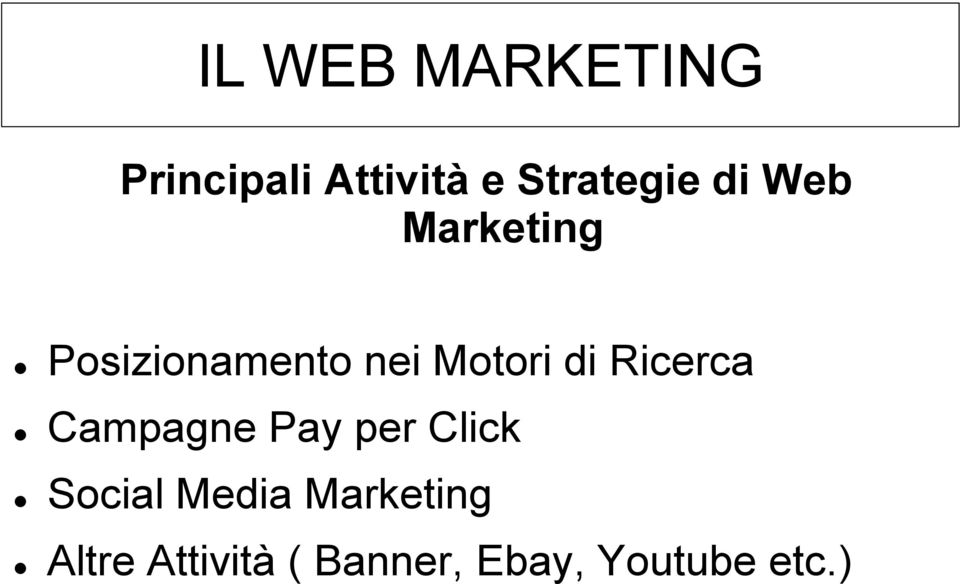 Ricerca Campagne Pay per Click Social Media