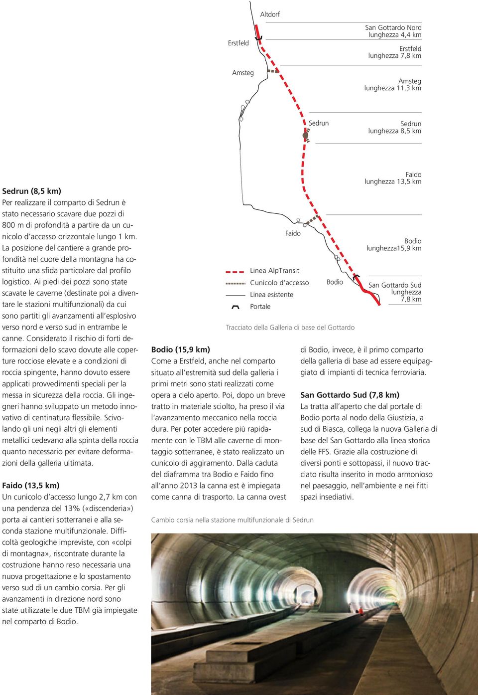 La posizione del cantiere a grande profondità nel cuore della montagna ha costituito una sfida particolare dal profilo logistico.