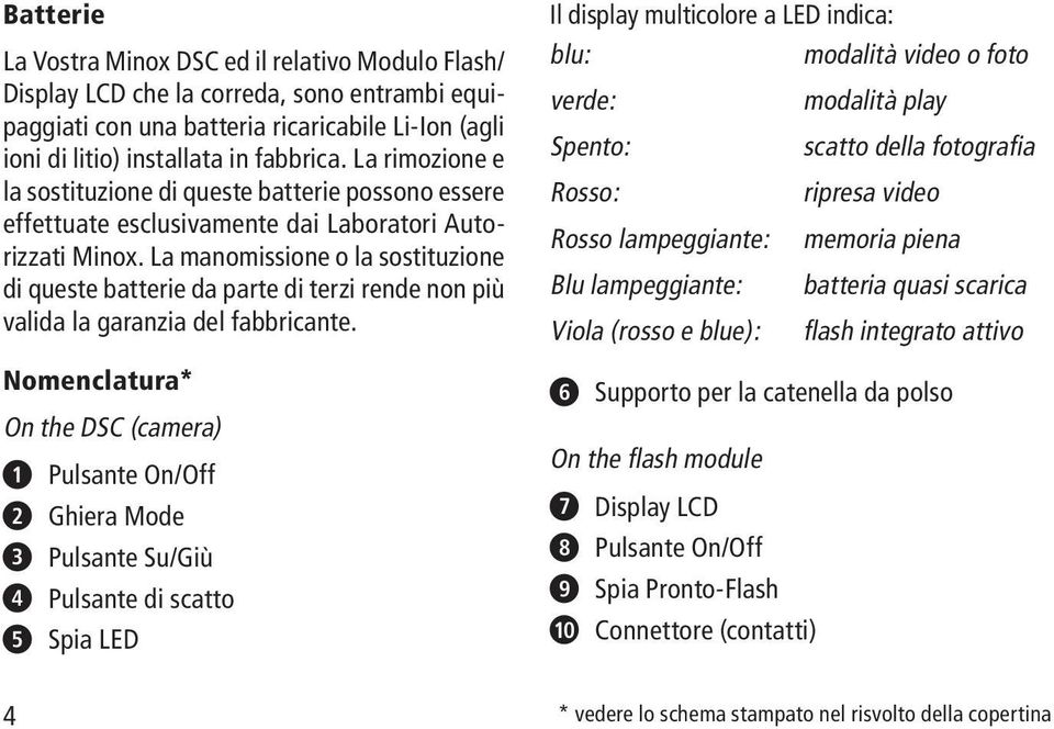 La manomissione o la sostituzione di queste batterie da parte di terzi rende non più valida la garanzia del fabbricante.