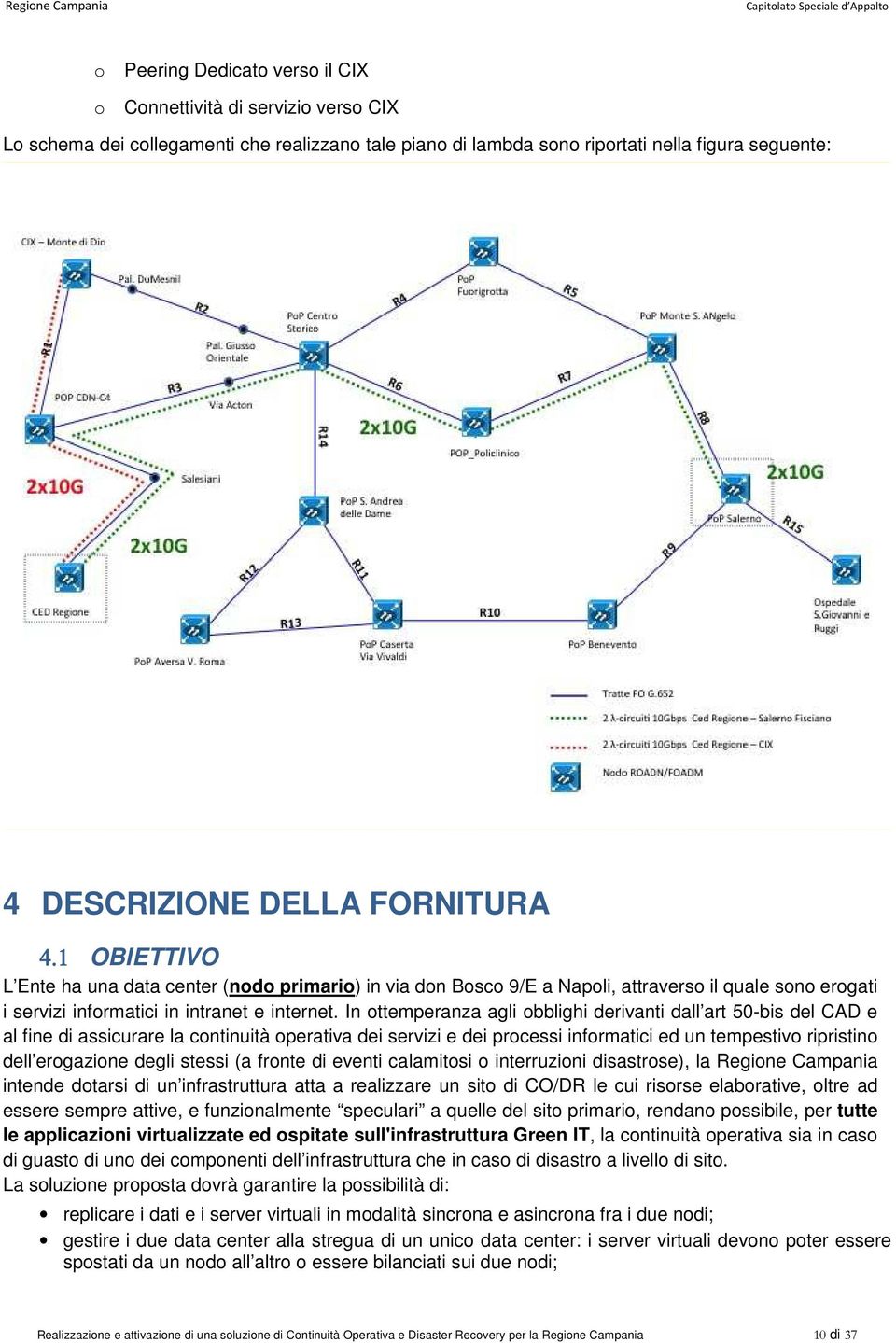 In ottemperanza agli obblighi derivanti dall art 50-bis del CAD e al fine di assicurare la continuità operativa dei servizi e dei processi informatici ed un tempestivo ripristino dell erogazione