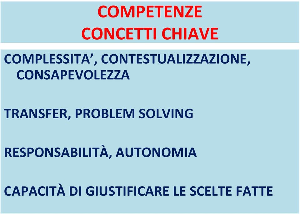 TRANSFER, PROBLEM SOLVING RESPONSABILITÀ,