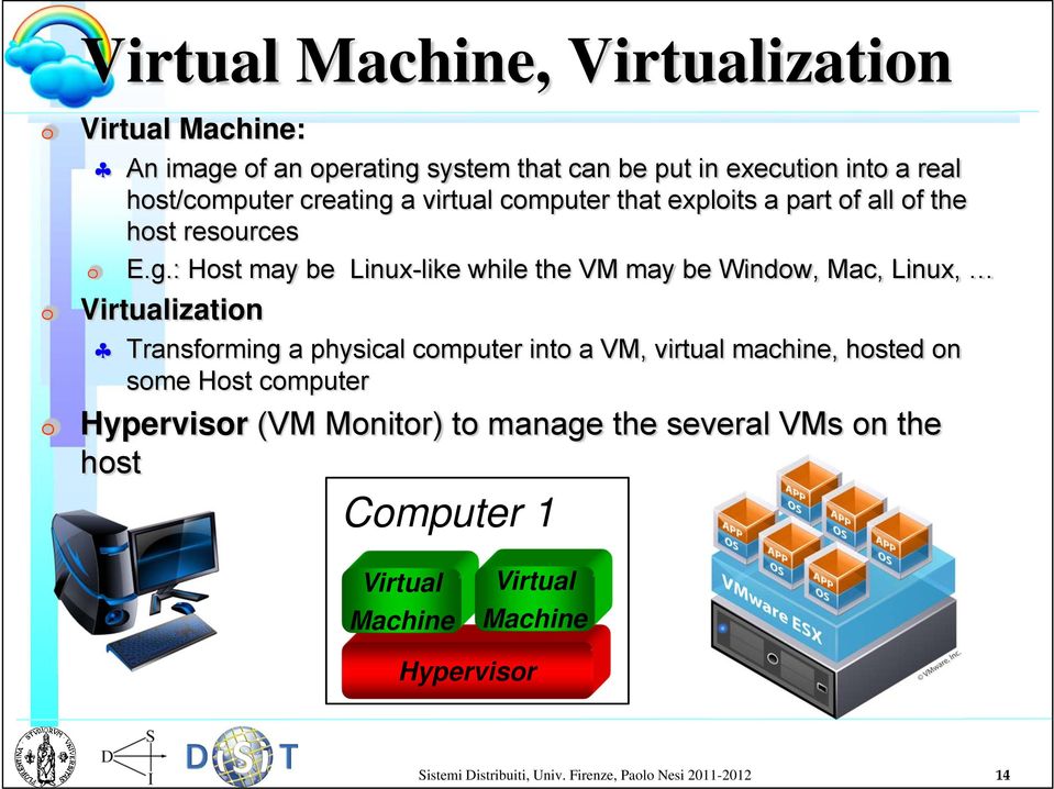 a virtual computer that exploits a part of all of the host resources E.g.