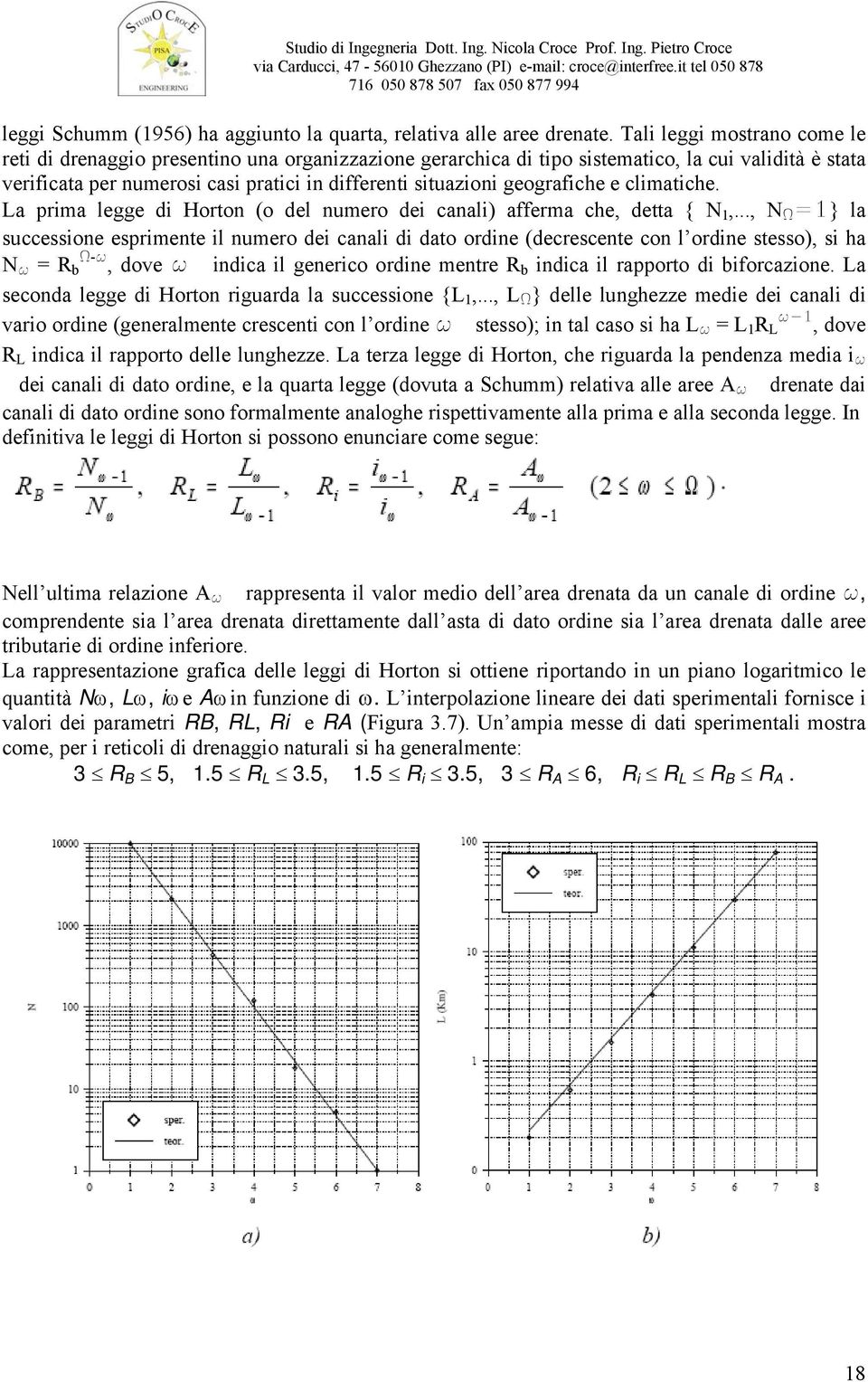 geografiche e climatiche. La prima legge di Horton (o del numero dei canali) afferma che, detta { N 1,.