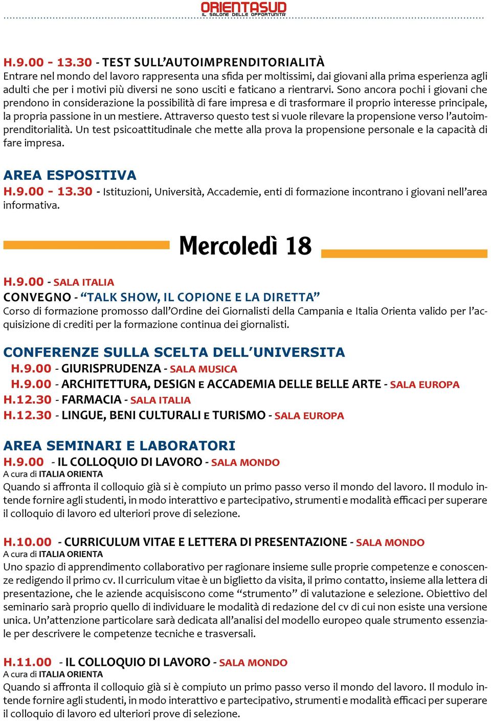 Giornalisti della Campania e Italia Orienta valido per l acquisizione di crediti per la formazione continua dei