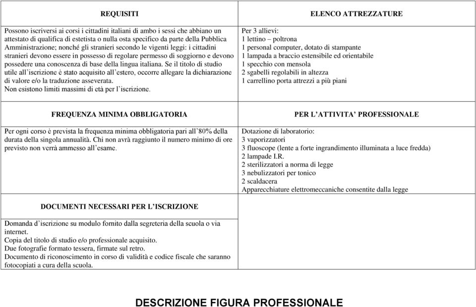 Se il titolo di studio utile all iscrizione è stato acquisito all estero, occorre allegare la dichiarazione di valore e/o la traduzione asseverata. Non esistono limiti massimi di età per l iscrizione.