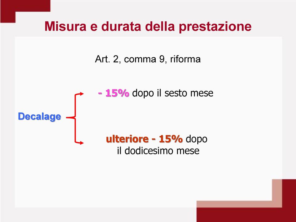 2, comma 9, riforma Decalage -