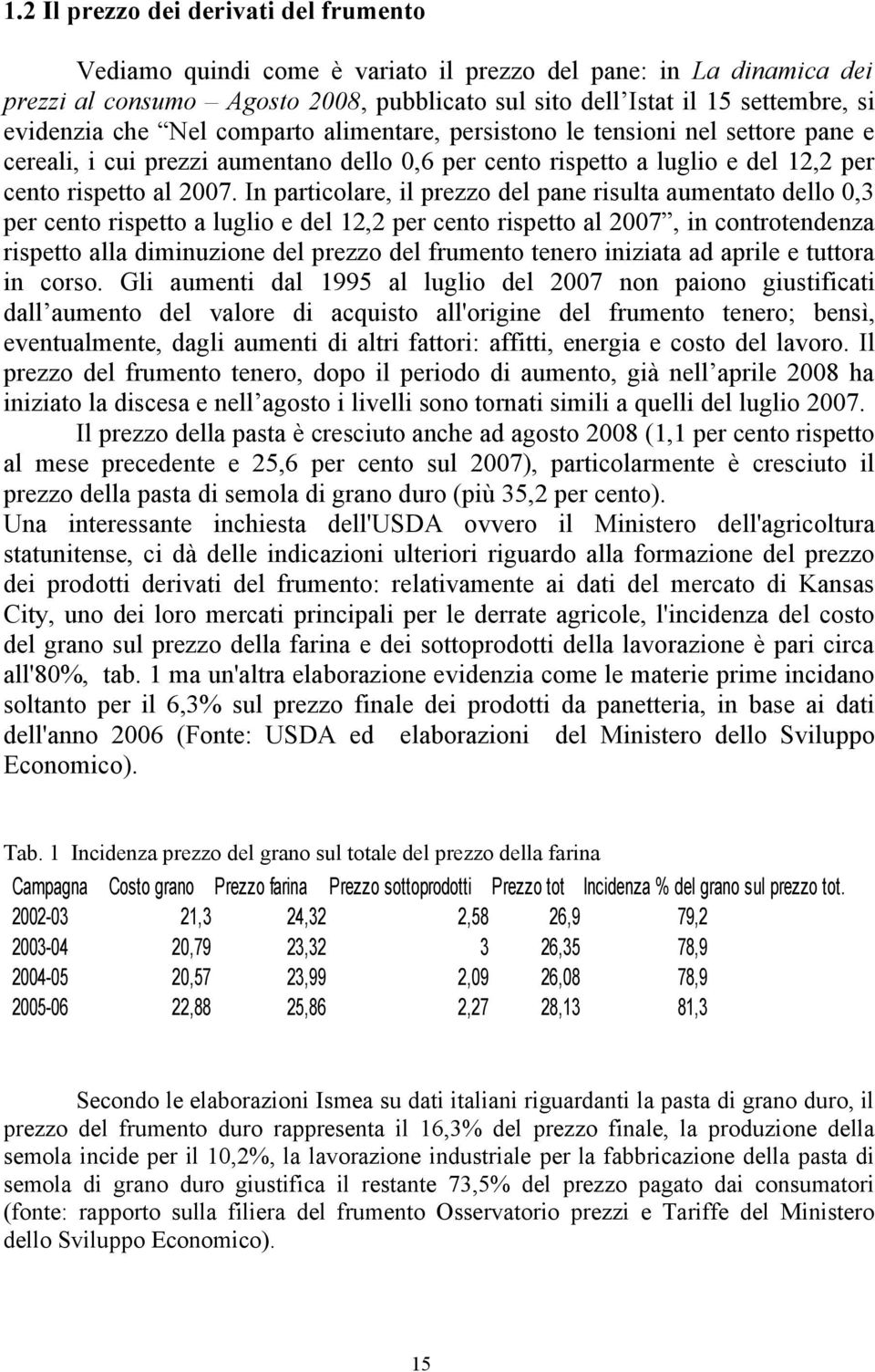 In particolare, il prezzo del pane risulta aumentato dello 0,3 per cento rispetto a luglio e del 12,2 per cento rispetto al 2007, in controtendenza rispetto alla diminuzione del prezzo del frumento