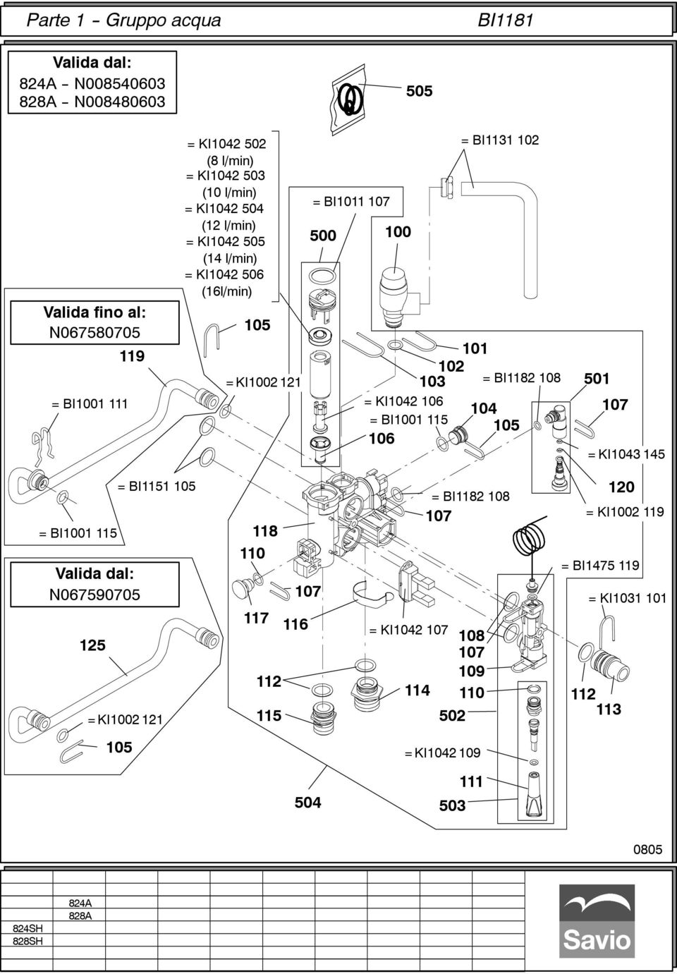 BI1182 108 501 = KI1042 106 104 107 = BI1 115 105 106 = KI1043 145 = BI1 115 Valida dal: N067590705 125 = BI1151 105 = KI2 121 118 110 107 117