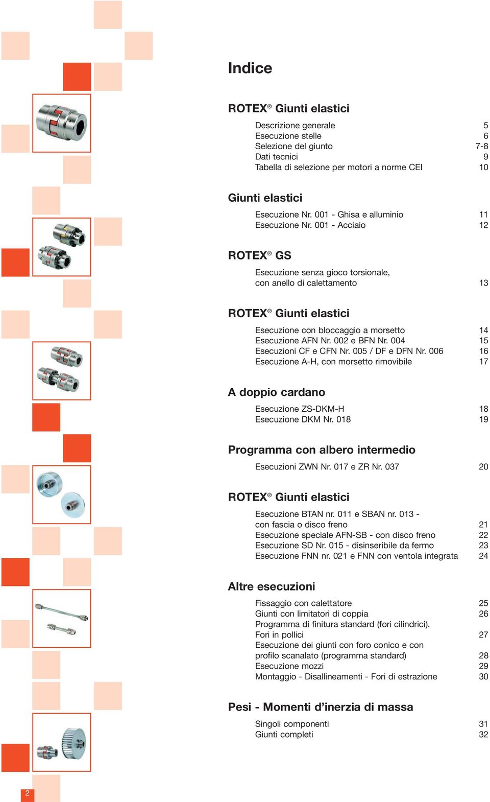 001 - Acciaio 12 ROTEX GS Esecuzione senza gioco torsionale, con anello di calettamento 1 ROTEX Giunti elastici Esecuzione con bloccaggio a morsetto 14 Esecuzione AFN Nr. 002 e BFN Nr.