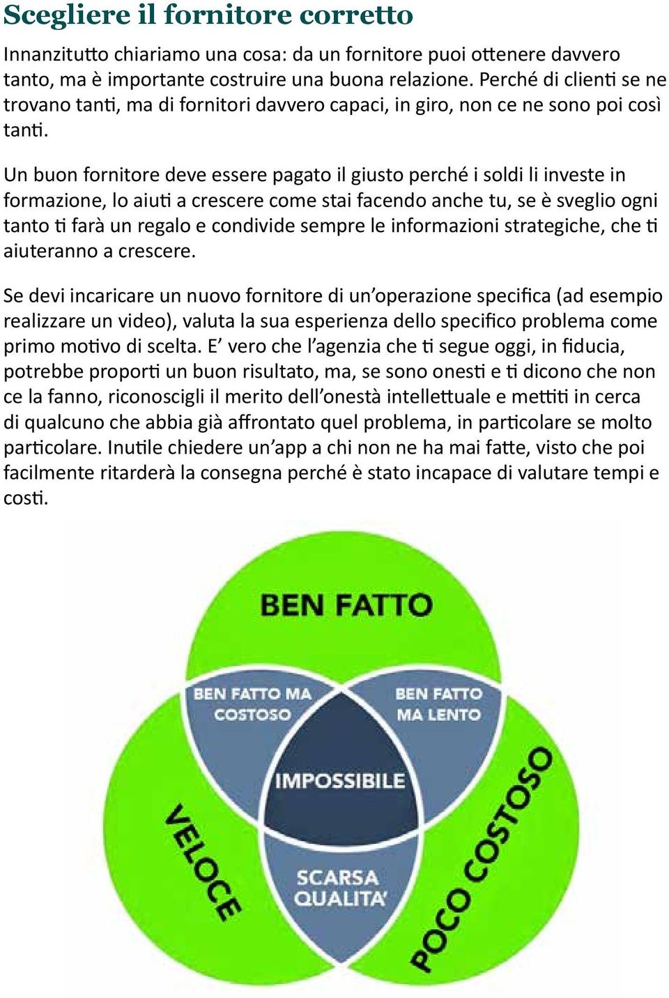 Un buon fornitore deve essere pagato il giusto perché i soldi li investe in formazione, lo aiuti a crescere come stai facendo anche tu, se è sveglio ogni tanto ti farà un regalo e condivide sempre le