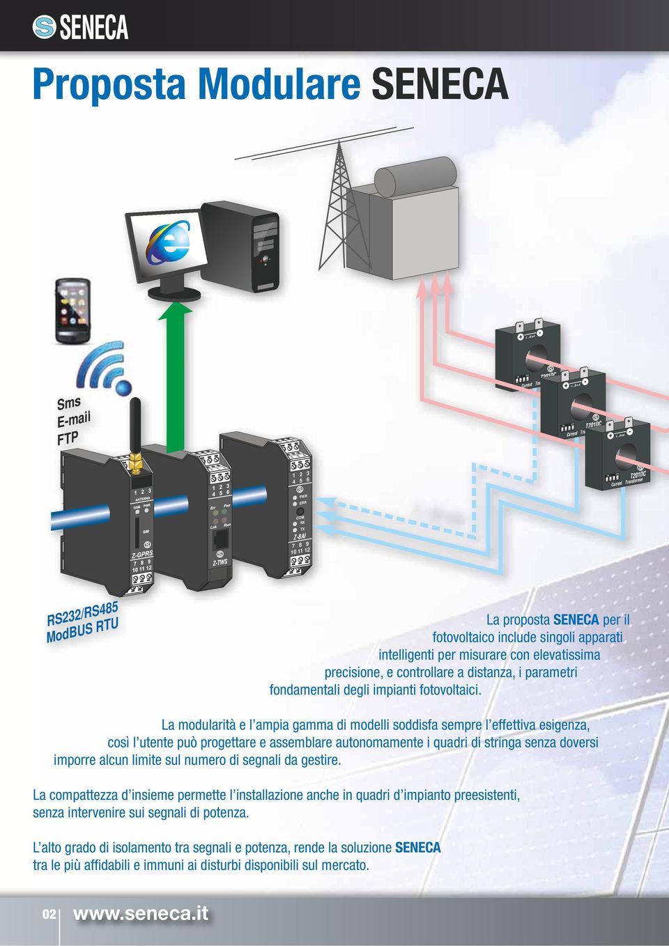 con elevatissima precisione, e controllare a distanza, i parametri fondamentali degli impianti fotovoltaici.