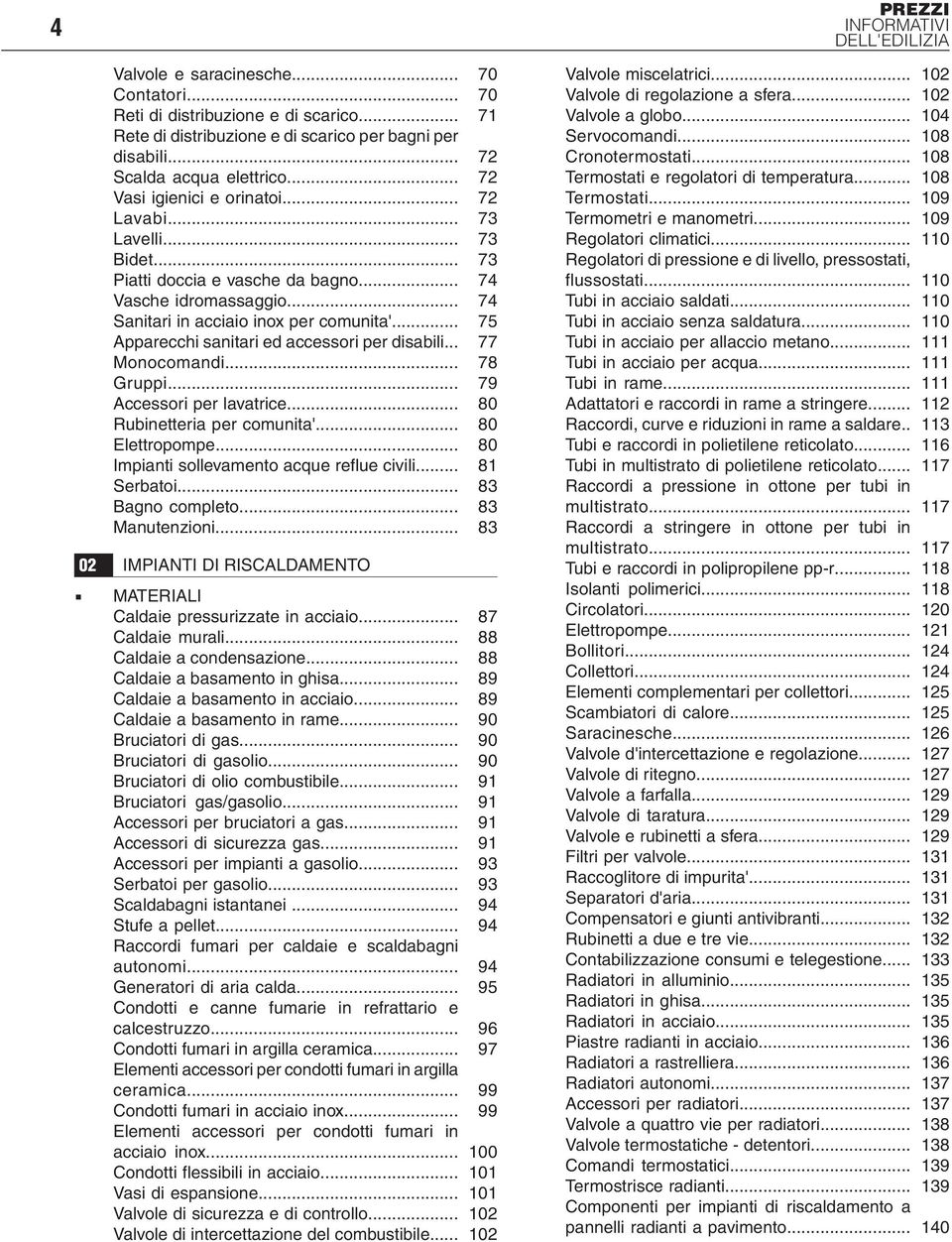 .. Apparecchi sanitari ed accessori per disabili... Monocomandi... Gruppi... Accessori per lavatrice... Rubinetteria per comunita'... Elettropompe... Impianti sollevamento acque reflue civili.