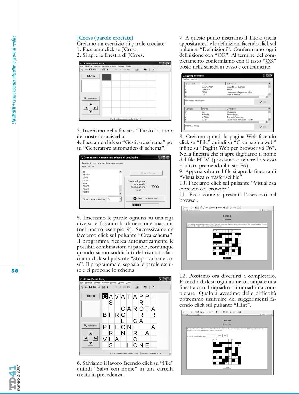 A questo punto inseriamo il Titolo (nella apposita area) e le definizioni facendo click sul pulsante Definizioni. Confermiamo ogni definizione con OK.