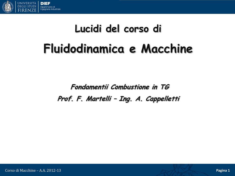 Fondamentii Combustione in TG