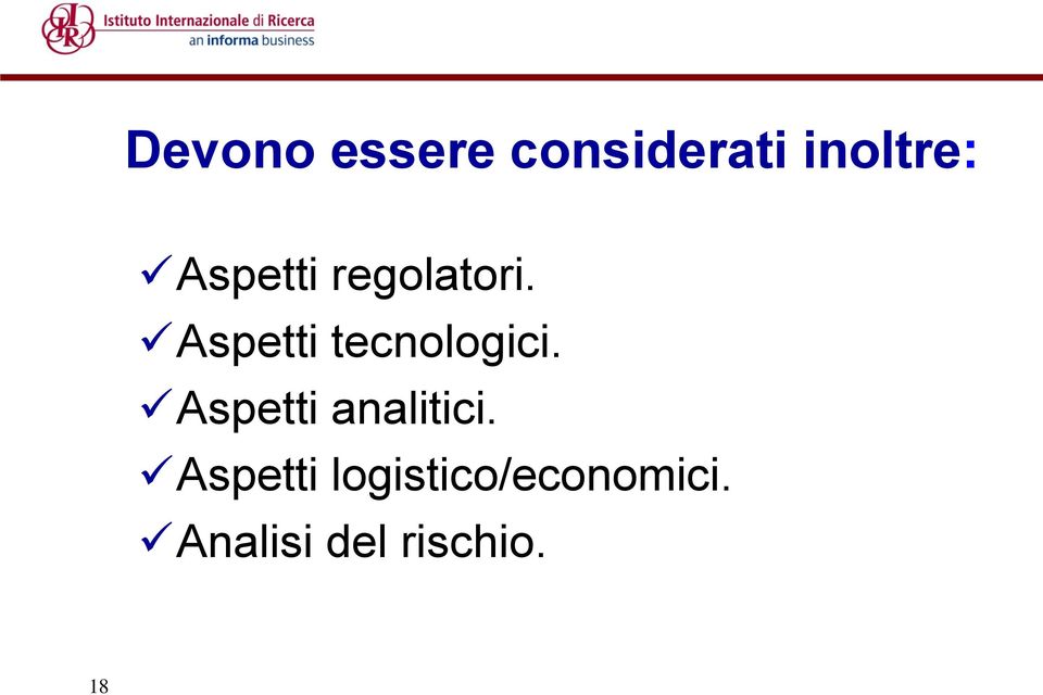 Aspetti tecnologici.