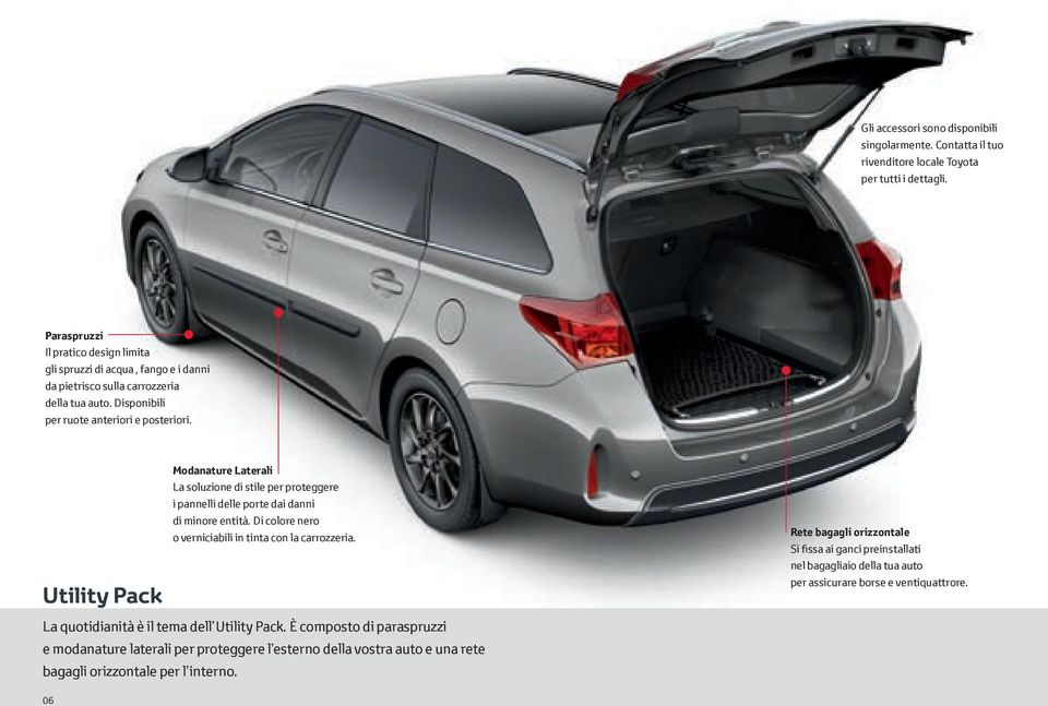 Utility Pack Modanature Laterali La soluzione di stile per proteggere i pannelli delle porte dai danni di minore entità. Di colore nero o verniciabili in tinta con la carrozzeria.
