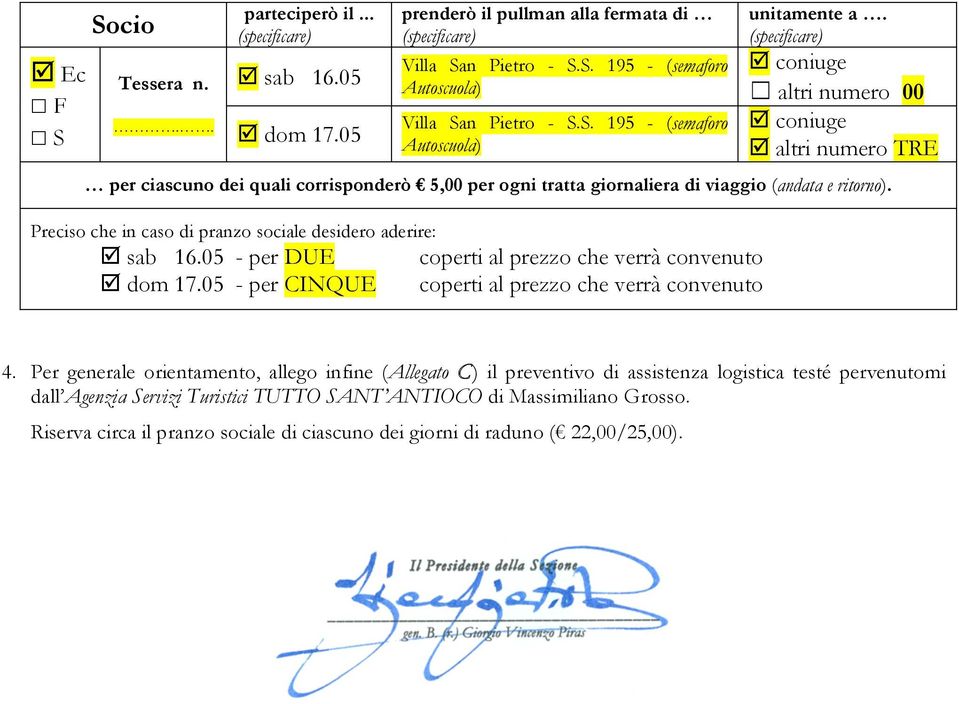 05 - per DUE þ dom 17.05 - per CINQUE 4.