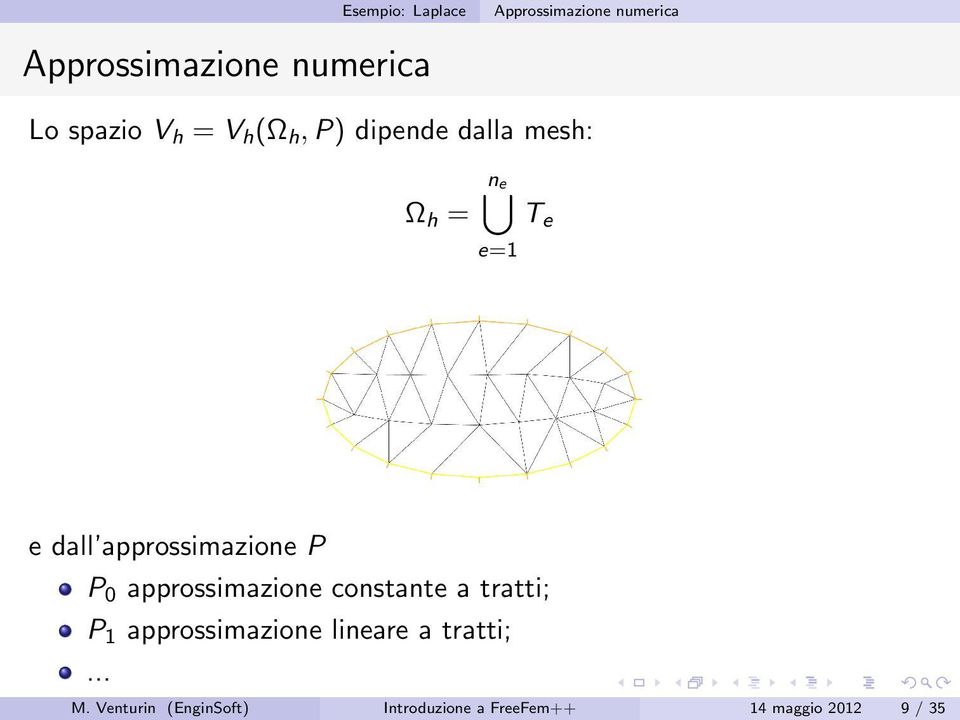 approssimazione P P 0 approssimazione constante a tratti; P 1 approssimazione