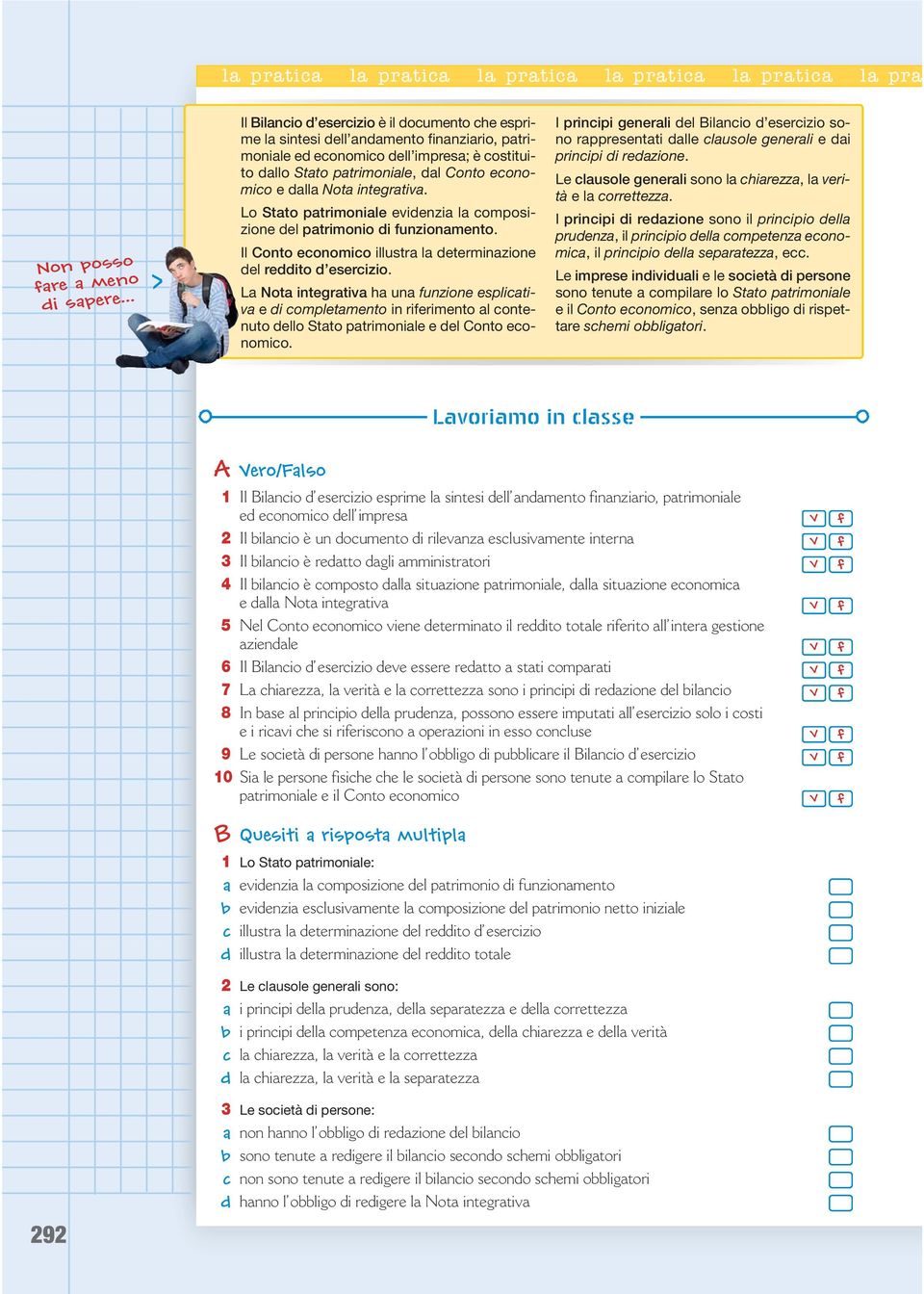 Nota integrativa. Lo Stato patrimoniale evidenzia la composizione del patrimonio di unzionamento. Il Conto economico illustra la determinazione del reddito d esercizio.