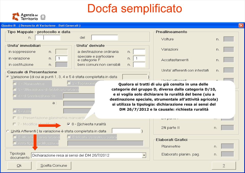 bene (uiu a destinazione speciale, strumentale all attività agricola) si utilizza la