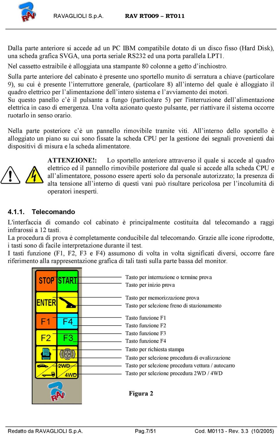 Sulla parte anteriore del cabinato è presente uno sportello munito di serratura a chiave (particolare 9), su cui è presente l interruttore generale, (particolare 8) all interno del quale è alloggiato