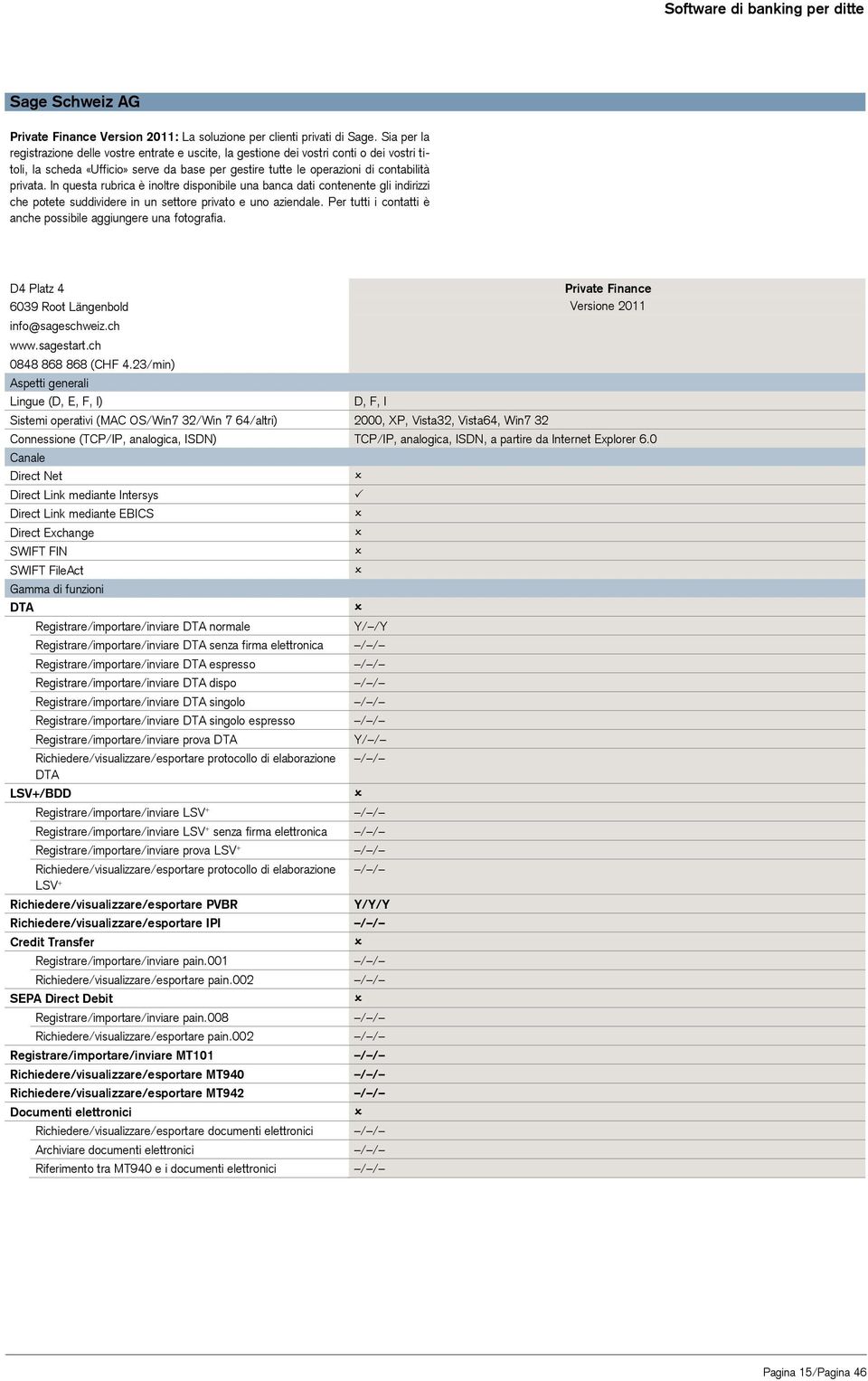 In questa rubrica è inoltre disponibile una banca dati contenente gli indirizzi che potete suddividere in un settore privato e uno aziendale.